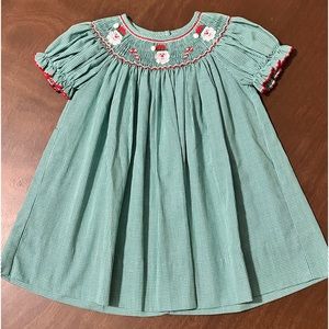 Smocked Christmas dress (Holiday, Santa)